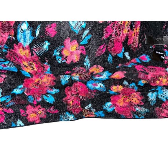 Black Fuchsia‎ by Black Fuchsia by Secret Lace 40D Pink Floral Lace Wireless Bra - Picture 2 of 6